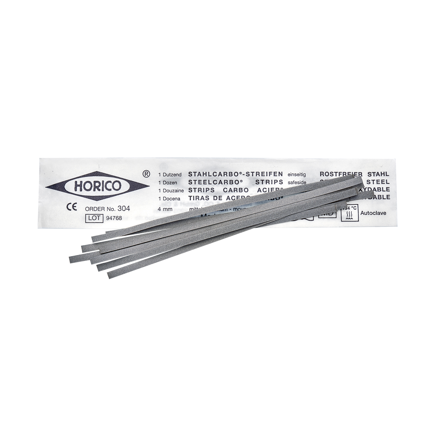 Stahlcarbo® Stripp-Streifen grob 150 mm x 6 mm einseitig 12/PK