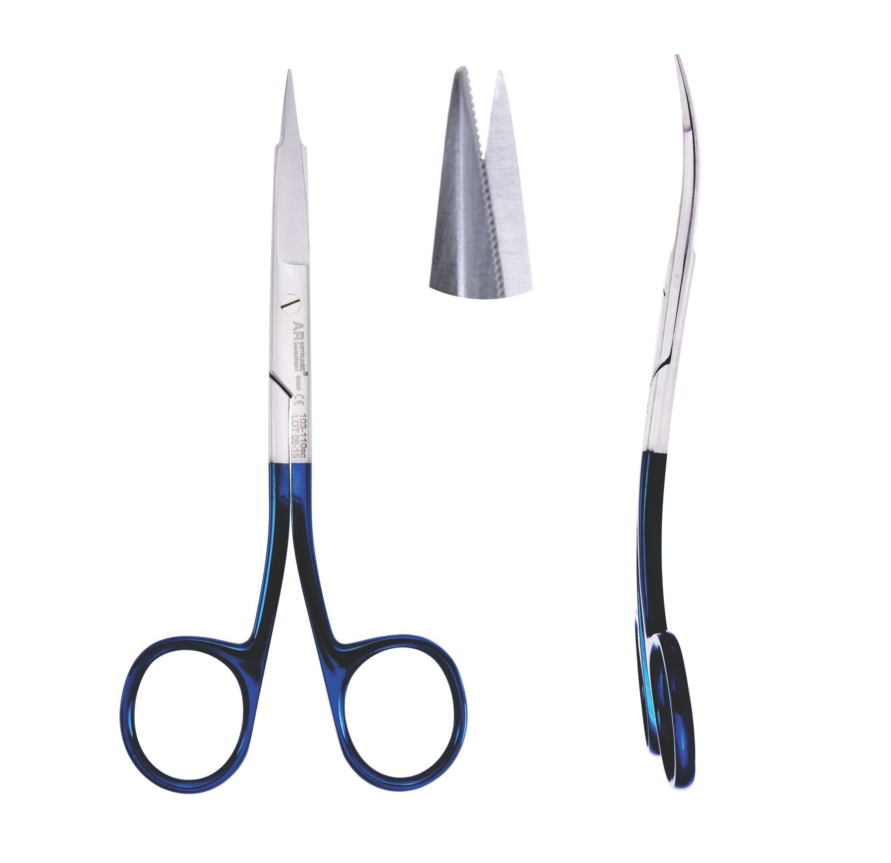 Goldman-Fox Schere gezahnt doppelt gebogen 13.5 cm