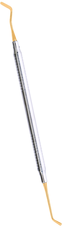 Füllungsinstrument 1.6 mm / 2.5 mm Titan- / Plasma- (Gold) -beschichtung Griff 6 mm