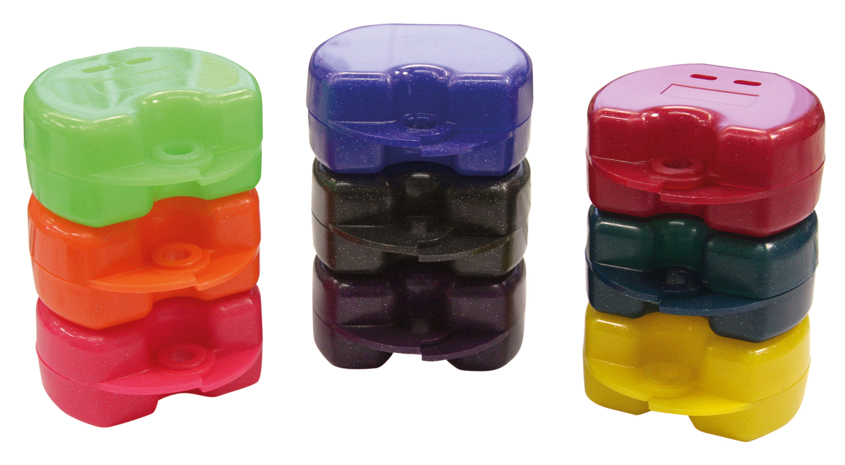 Spangendosen Metallic Glitter Innenhöhe 34 mm 10/PK