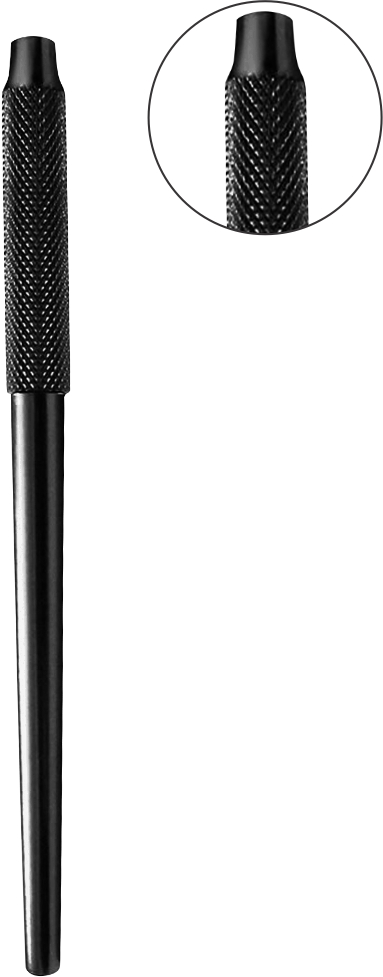 Spiegelgriff schwarz 12.5 cm