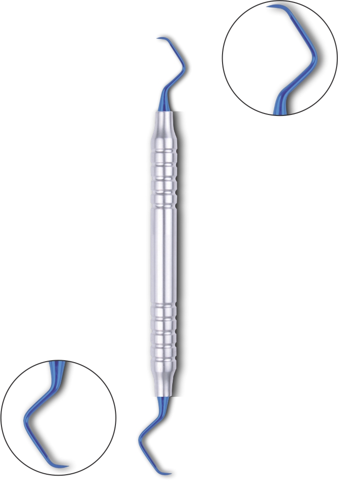 Gracey Kürette 9-10 mit Titanium Plasma (Blue) Coating Hohlgriff 10 mm 175 mm