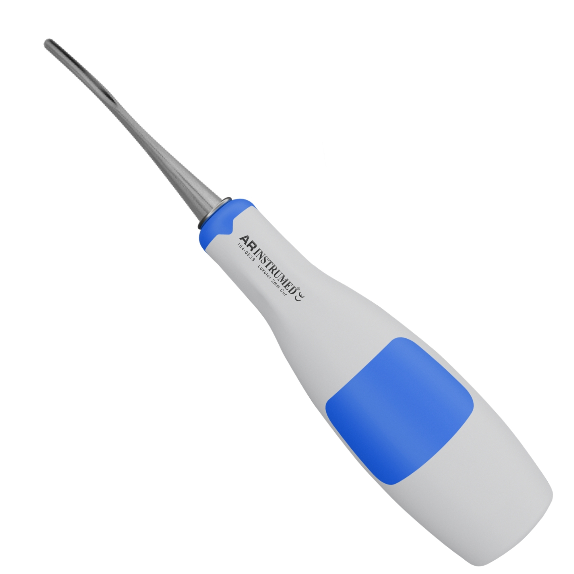 Luxator AR Soft nach hinten gebogen 2.0 mm Griff blau