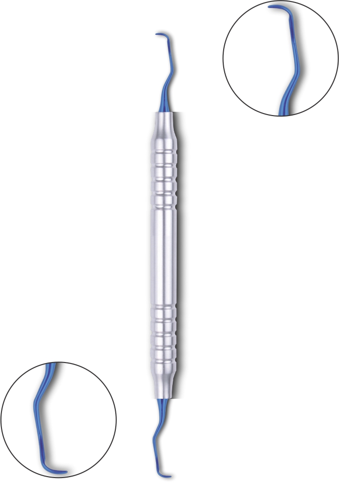 Gracey Kürette 11-12 mit Titanium Plasma (Blue) Coating Hohlgriff 10 mm 175 mm