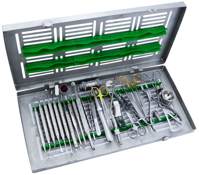 Implantationsinstrumente Set 25 Teile mit Edelstahlkassette