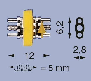 Micro skelettierte Dehnschraube  gelb 12 mm