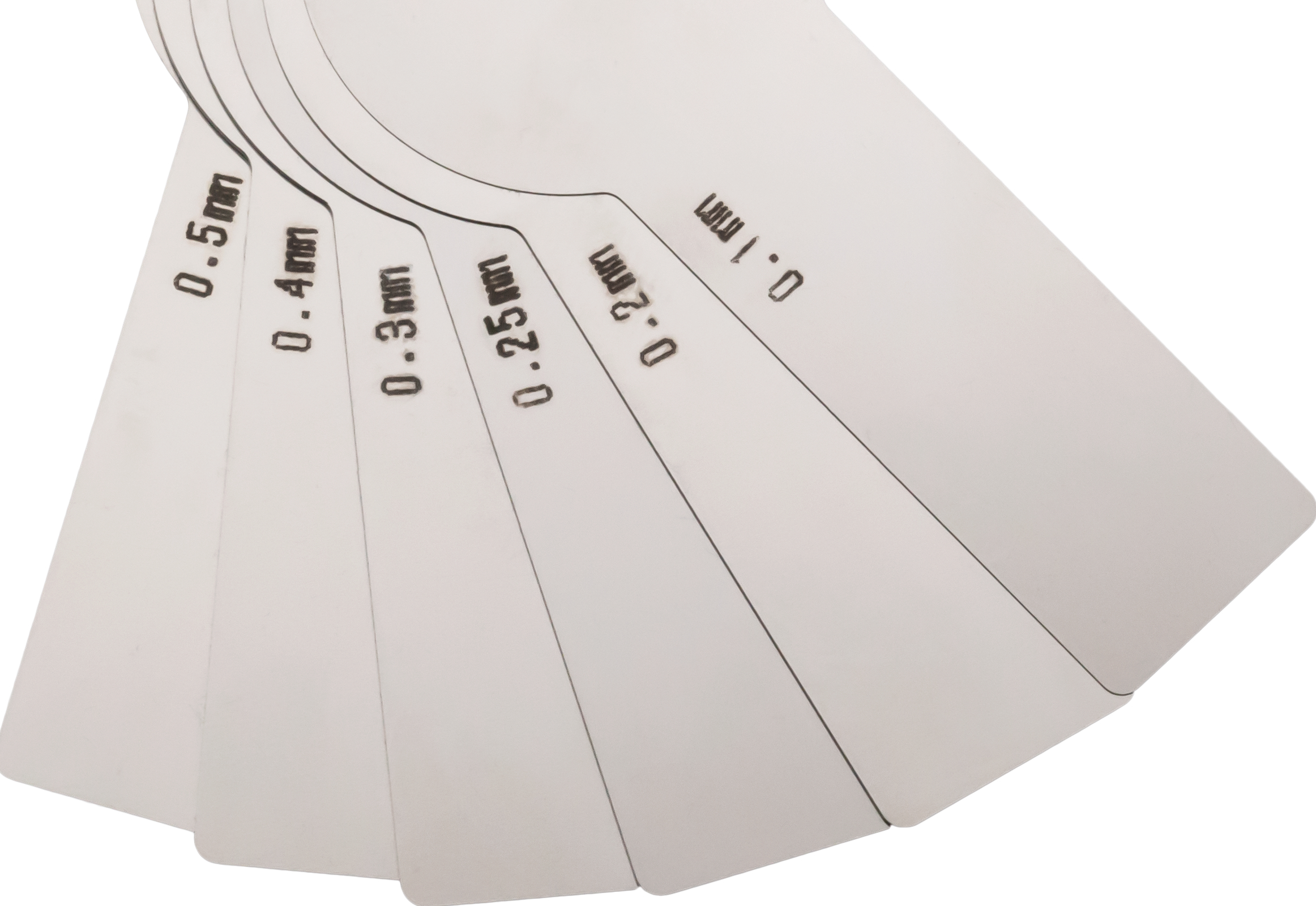 Incremental Thickness Gauge Set 0.1 mm 0.2 mm 0.25 mm 0.3 mm 0.4 mm 0.5 mm Incremental Thickness Gauge Set 0.1 mm 0.2 mm 0.25 mm 0.3 mm 0.4 mm 0.5 mm