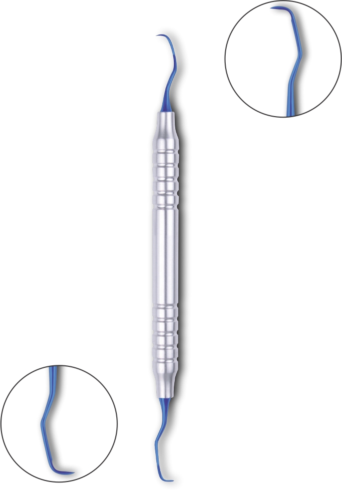 Gracey Kürette 1-2 mit Titanium Plasma (Blue) Coating Hohlgriff 10 mm 175 mm