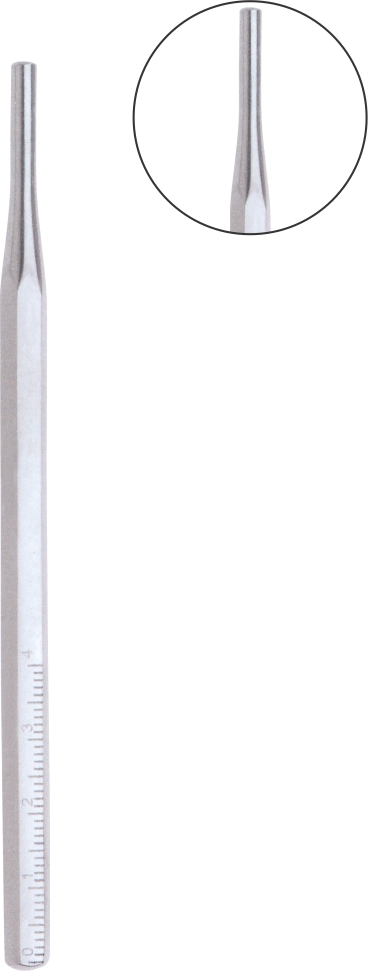 Spiegelgriff hexagonal mit Skala 8.0 mm