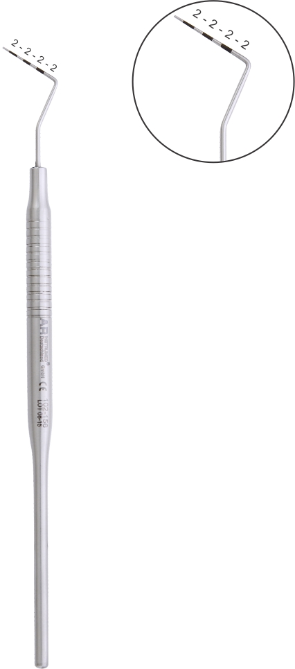 Paradontometer 2-2-2-2 mm mit Markierung Griff 6 mm
