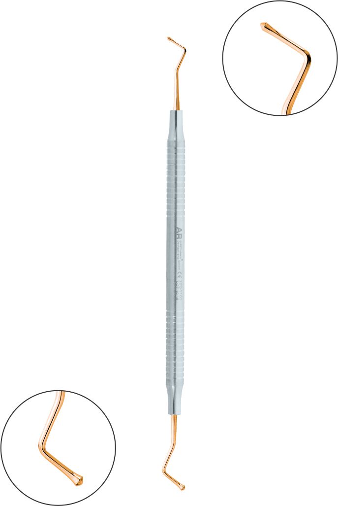 Füllungsinstrument Westcott 1.6 mm / 2.0 mm Titan- / Plasma- (Gold) -beschichtung Griff 6 mm