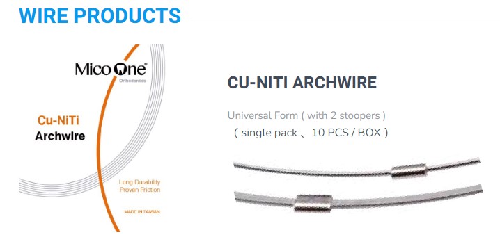 CuNiTi 27°C Universal Form mit Stops 10/PK CuNiTi 27°C Universal Form mit Stops 10/PK