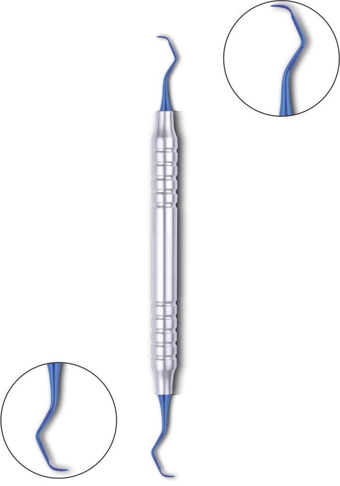 Gracey Kürette 3-4 mit Titanium Plasma (Blue) Coating Hohlgriff 10 mm 175 mm