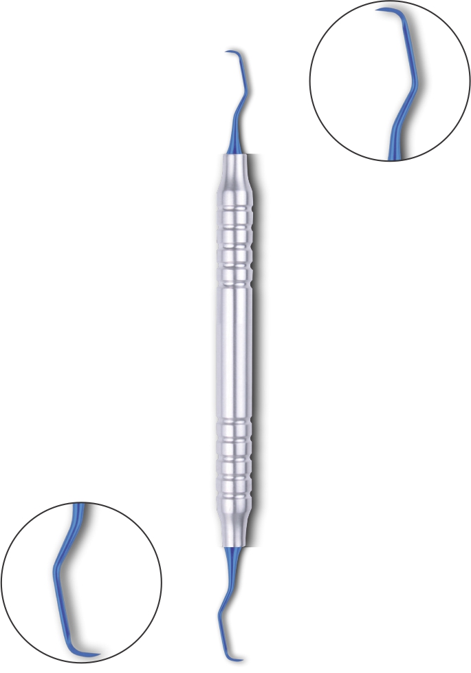 Gracey Kürette 5-6 mit Titanium Plasma (Blue) Coating Hohlgriff 10 mm 175 mm