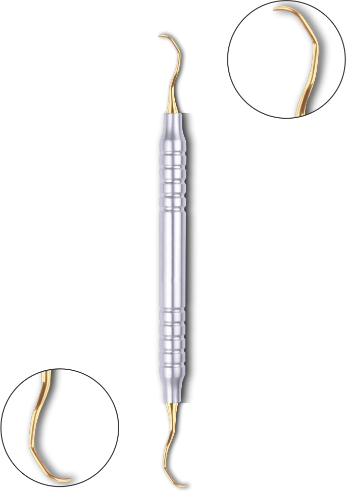 Gracey Kürette 15-16 mit Titanium Plasma (Gold) Coating Hohlgriff 10 mm 175 mm