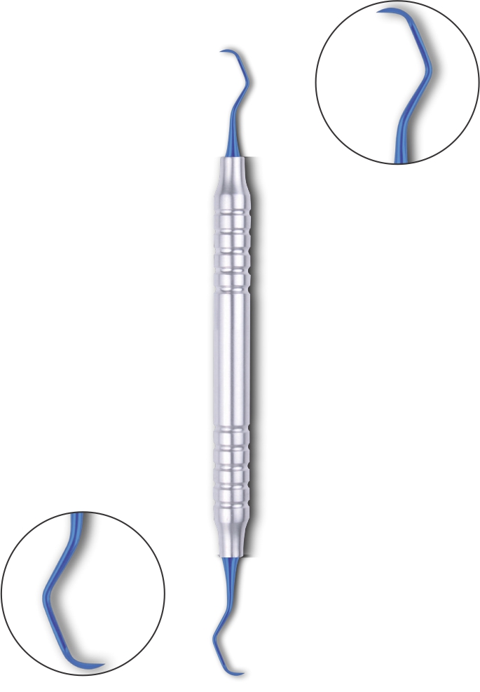Gracey Kürette 7-8 mit Titanium Plasma (Blue) Coating Hohlgriff 10 mm 175 mm