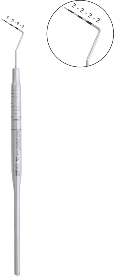 Paradontometer 2-2-2-2 mm mit Markierung Hohlgriff 10 mm